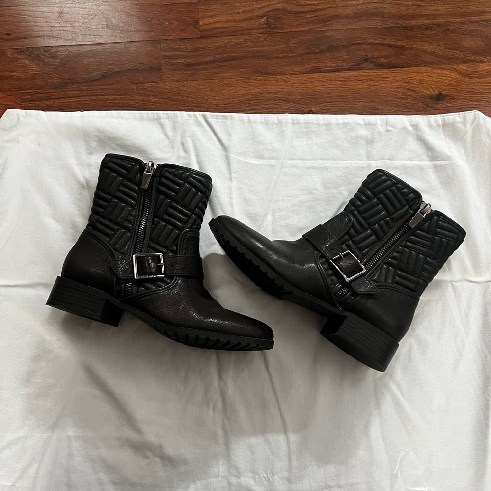Calvin Klein Black Quilted Combat Boots